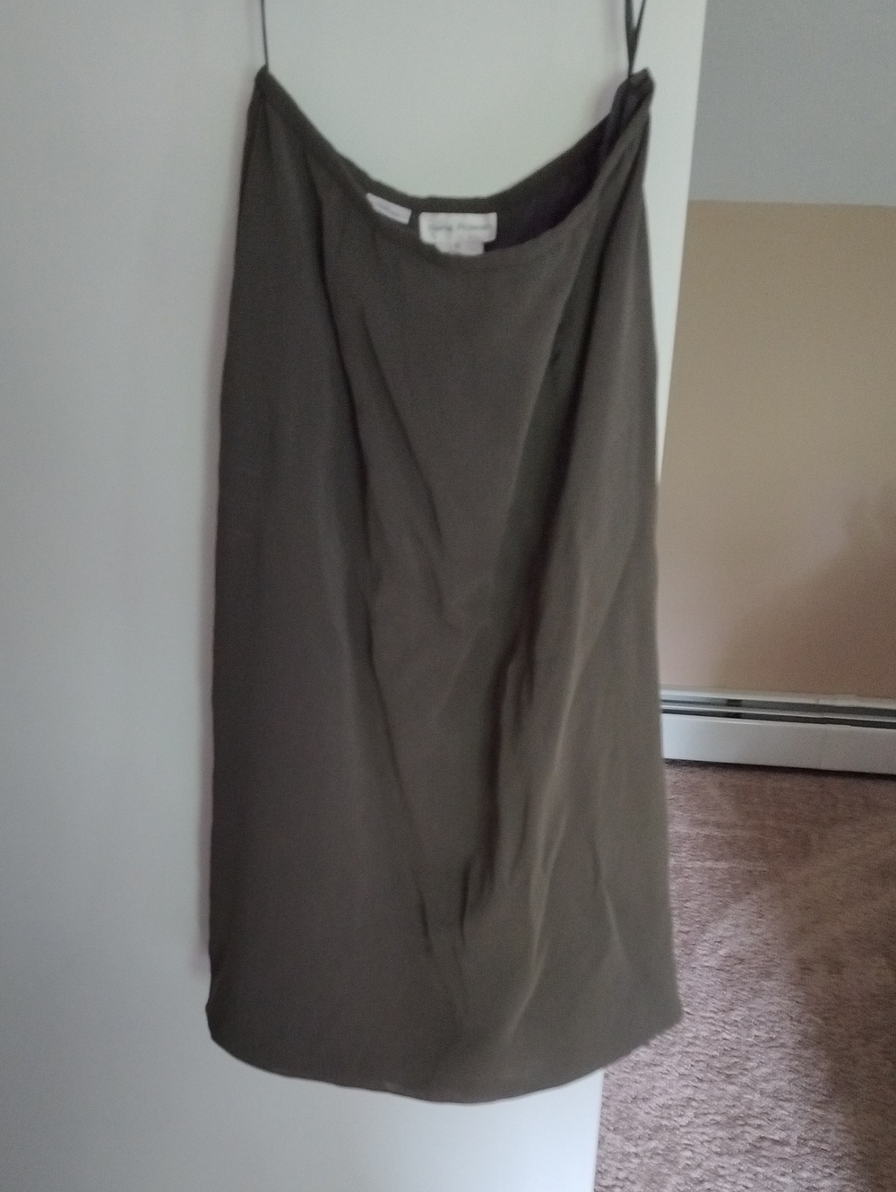 Rena Rowan Olive Midi Slip silk Skirt